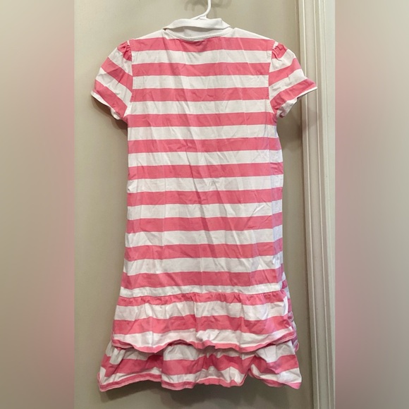 NWOT Girls ruffle U.S. Polo pink and white dress - Picture 7 of 8